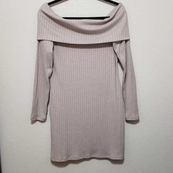 Silence + Noise Lauralie Ribbed Mini Off the Shoulder Longsleeve Dress S… - Picture 6 of 11